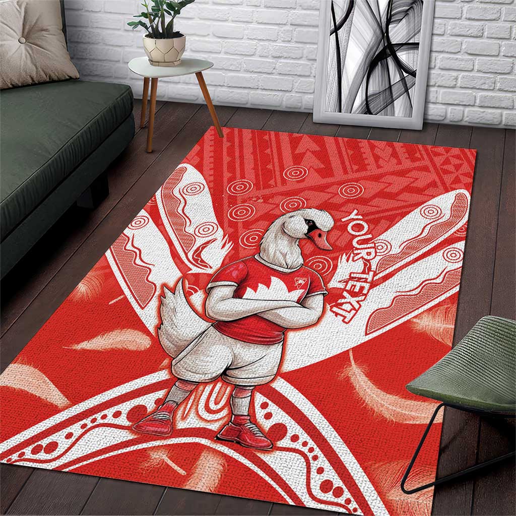 Personalised Swans Football Area Rug 2024 Swannies Mascot Go Champions