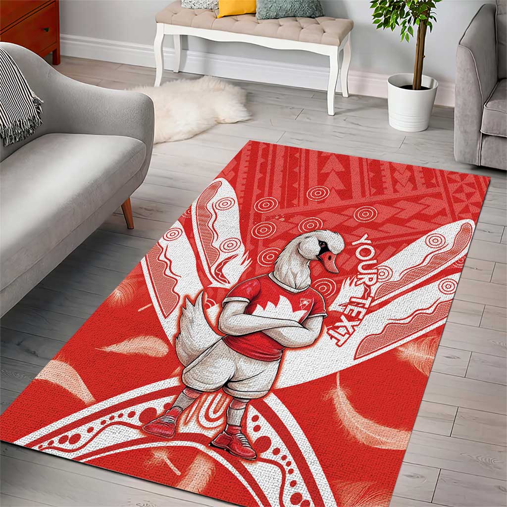 Personalised Swans Football Area Rug 2024 Swannies Mascot Go Champions