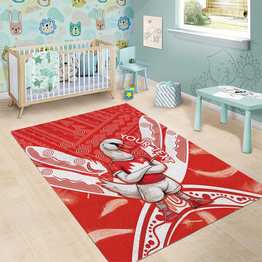 Personalised Swans Football Area Rug 2024 Swannies Mascot Go Champions