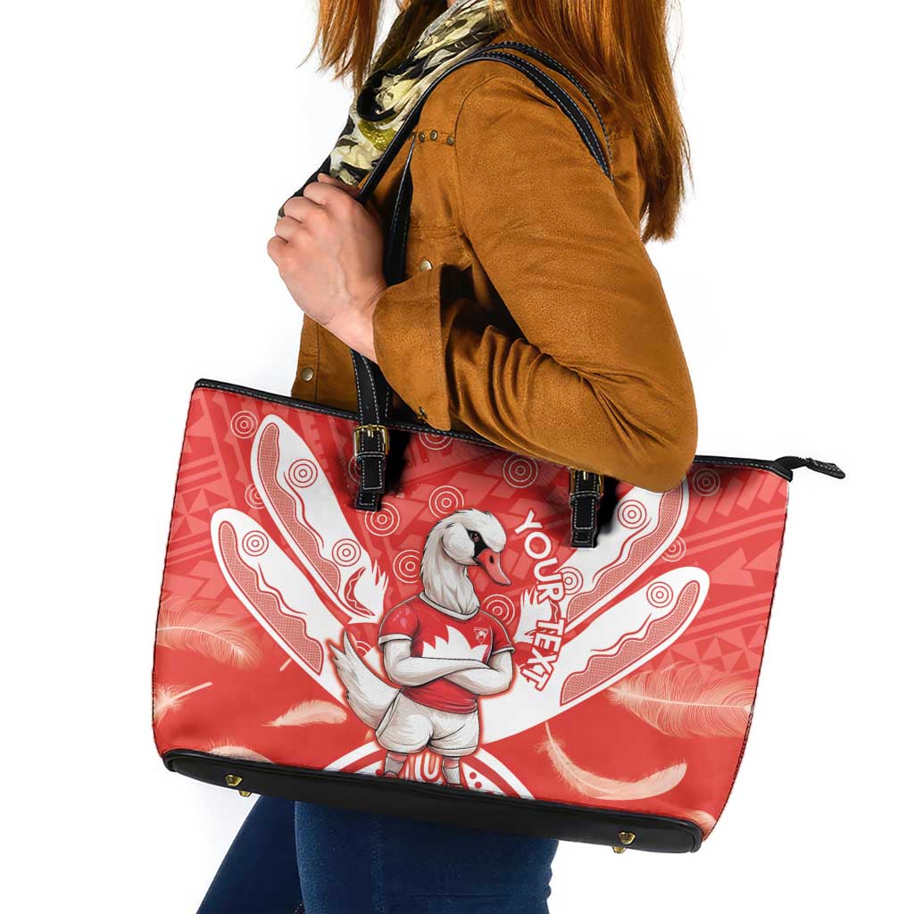 Personalised Swans Football Leather Tote Bag 2024 Swannies Mascot Go Champions