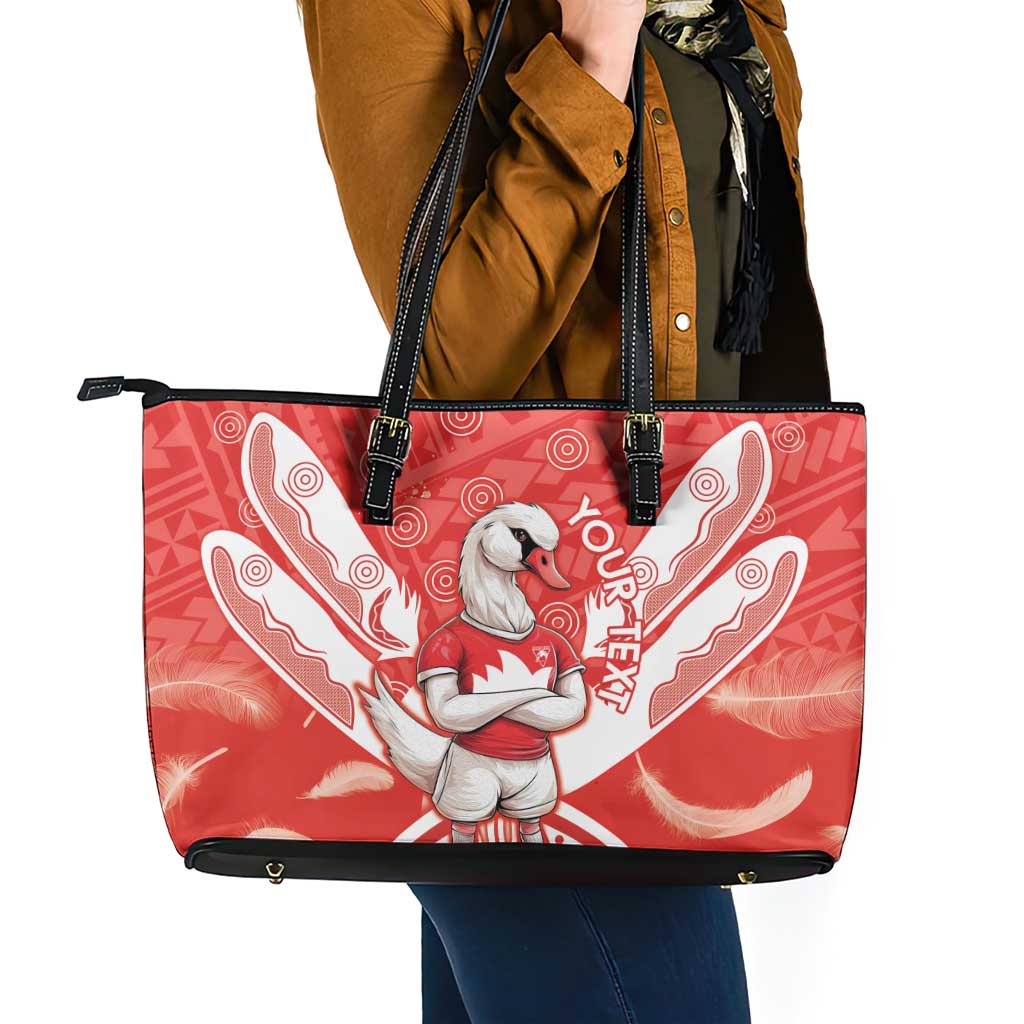 Personalised Swans Football Leather Tote Bag 2024 Swannies Mascot Go Champions