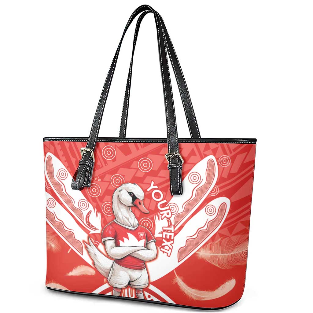 Personalised Swans Football Leather Tote Bag 2024 Swannies Mascot Go Champions