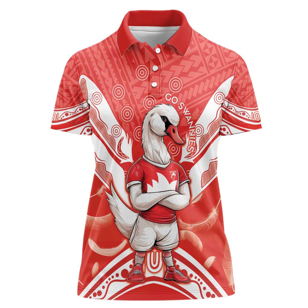 Personalised Swans Football Women Polo Shirt 2024 Swannies Mascot Go Champions