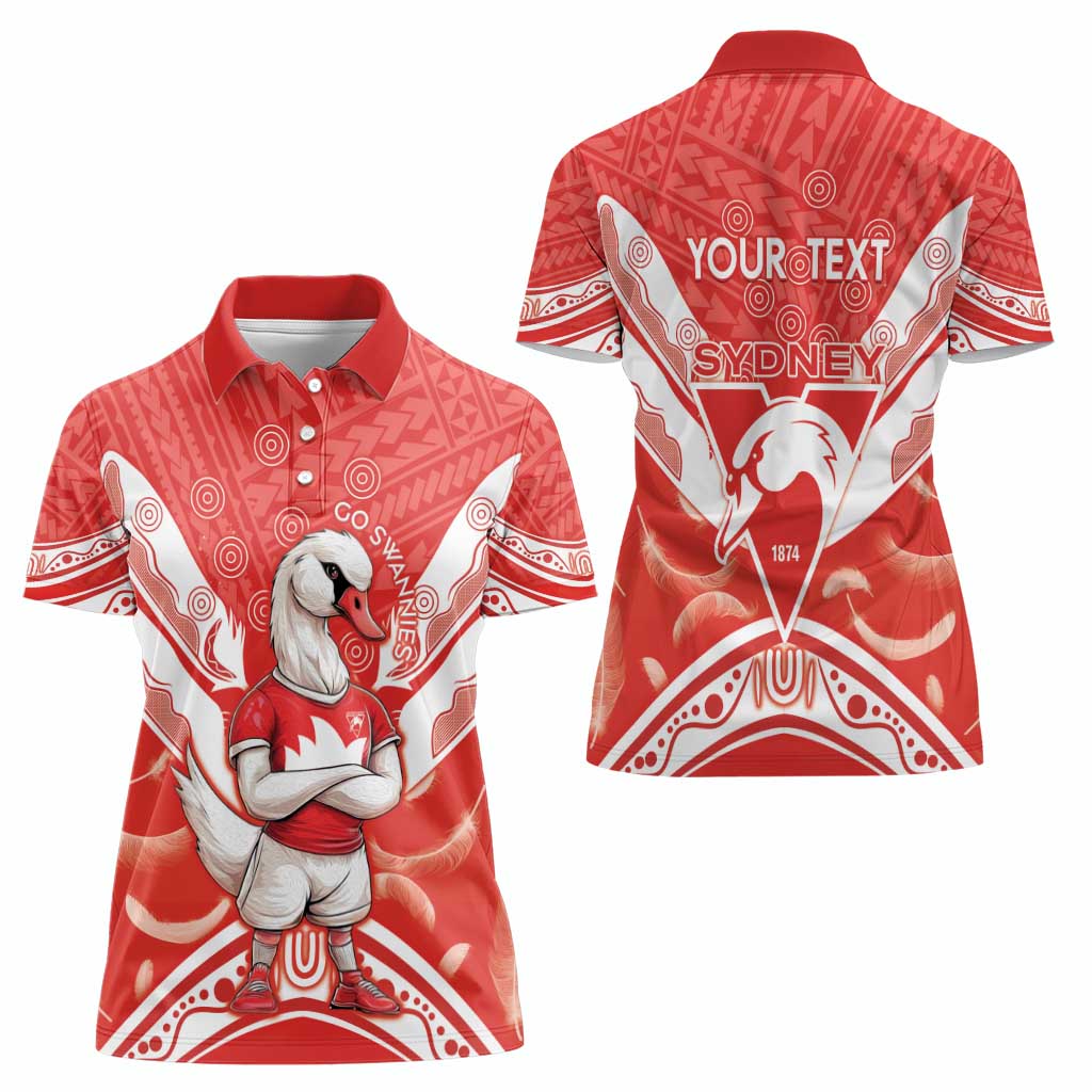 Personalised Swans Football Women Polo Shirt 2024 Swannies Mascot Go Champions