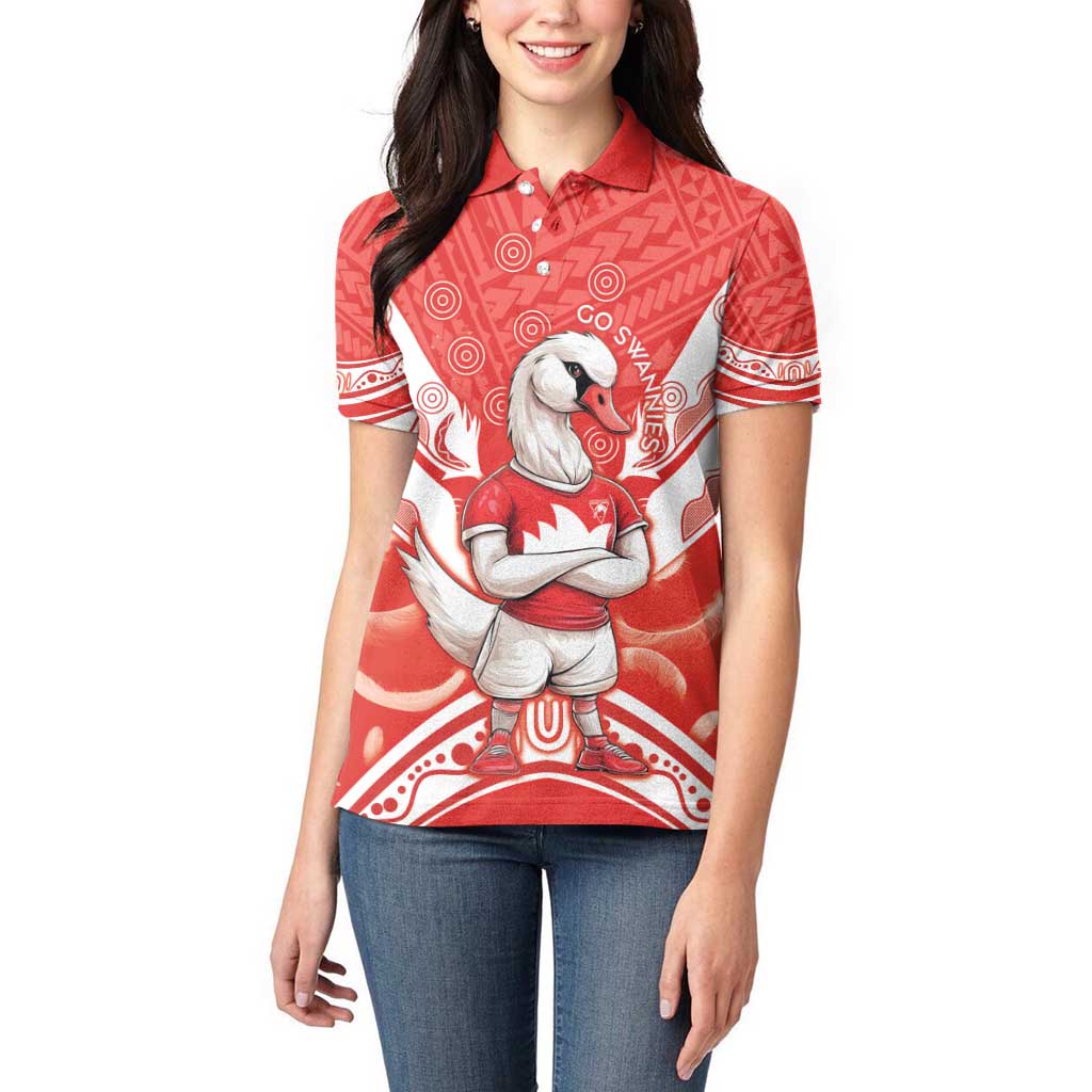 Personalised Swans Football Women Polo Shirt 2024 Swannies Mascot Go Champions