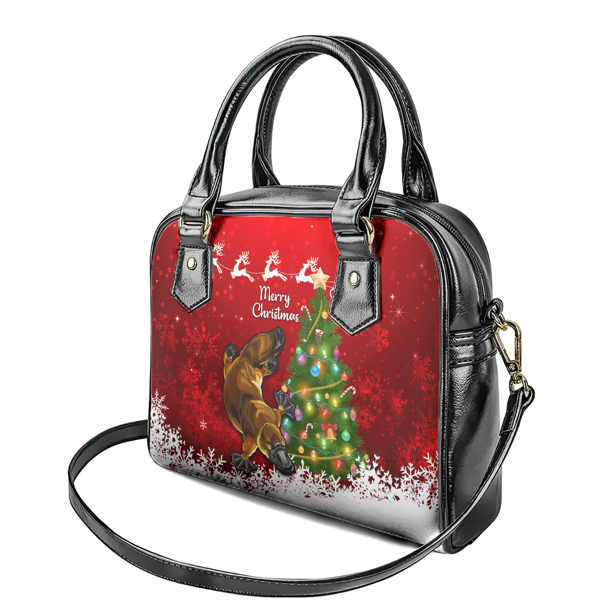 personalised-australia-christmas-shoulder-handbag-aussie-platypus-xmas-vibes