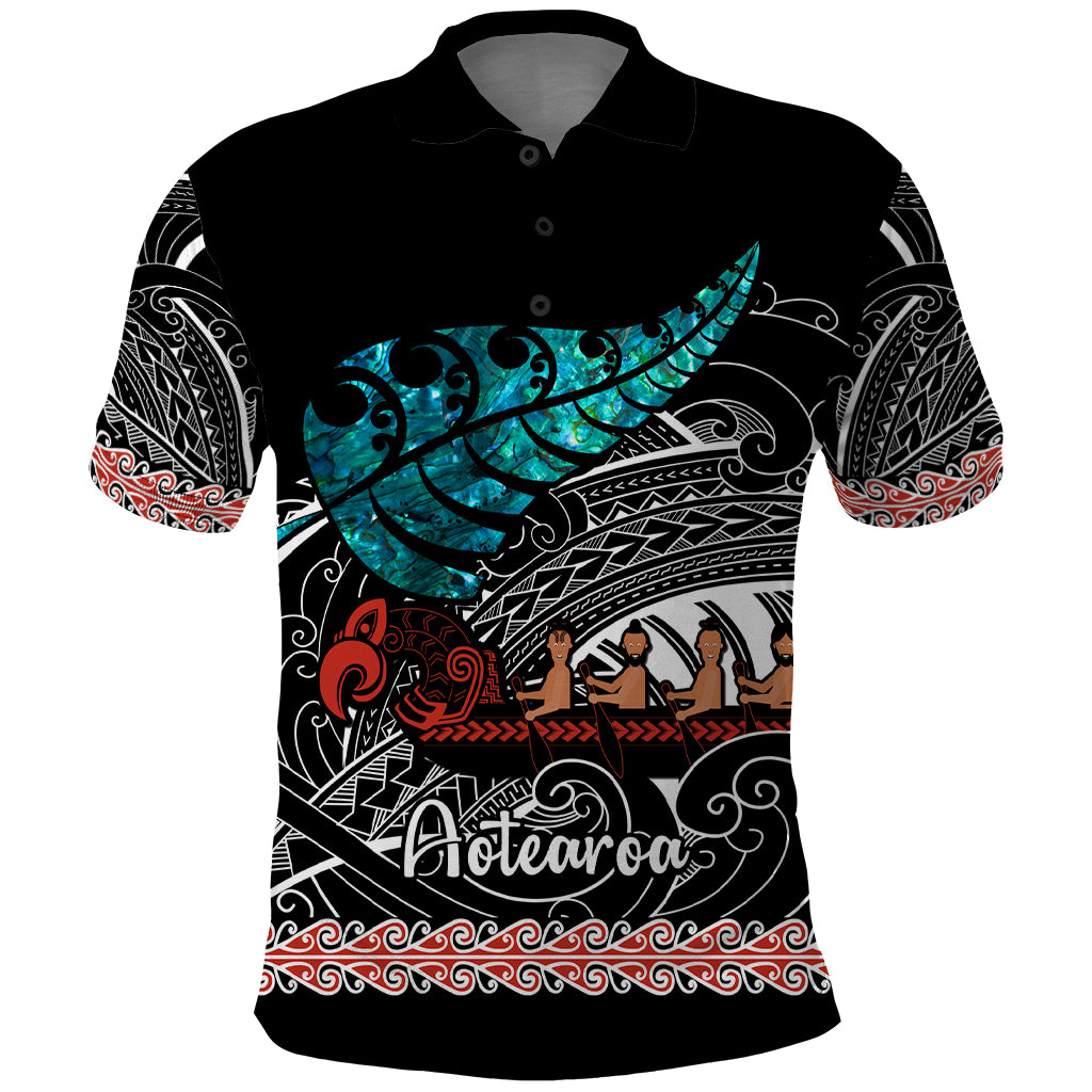 personalised-new-zealand-waka-polo-shirt-aotearoa-maori-silver-fern-pattern