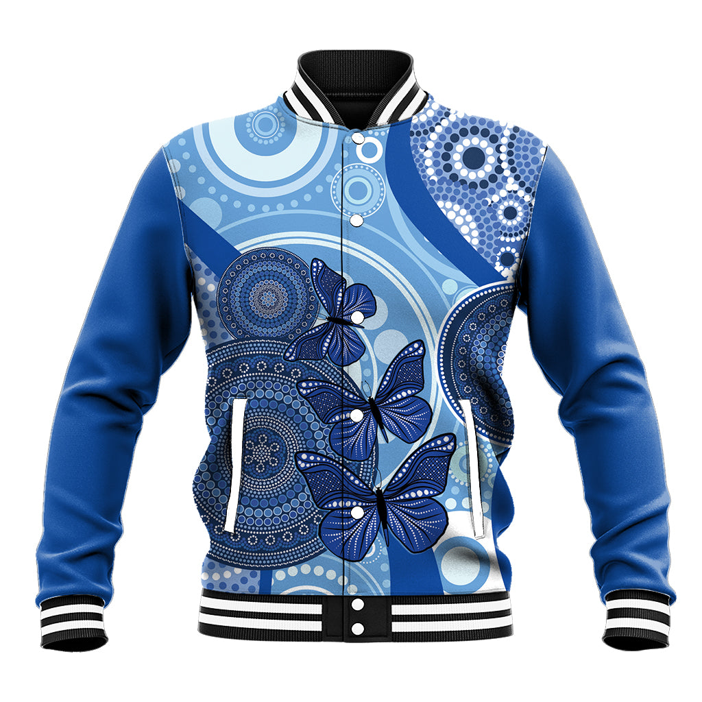 Australia Autism Awareness Baseball Jacket 4 April Indigenous Butterfly