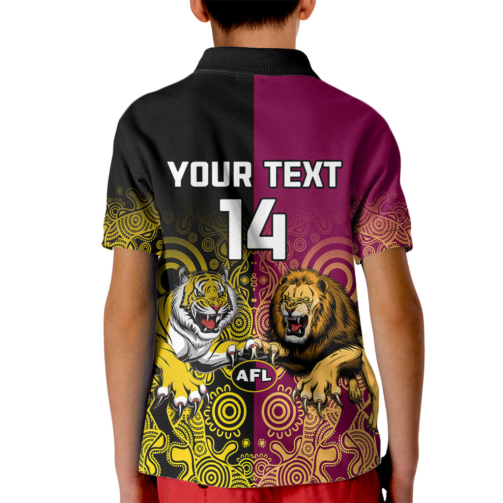 personalised-richmond-and-brisbane-lions-football-kid-polo-shirt-indigenous-art-version