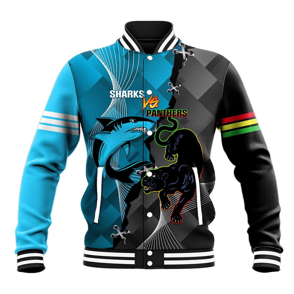 Custom NRL Panthers And Sharks Rugby 2024 Baseball Jacket Go Champions Dynamic Version