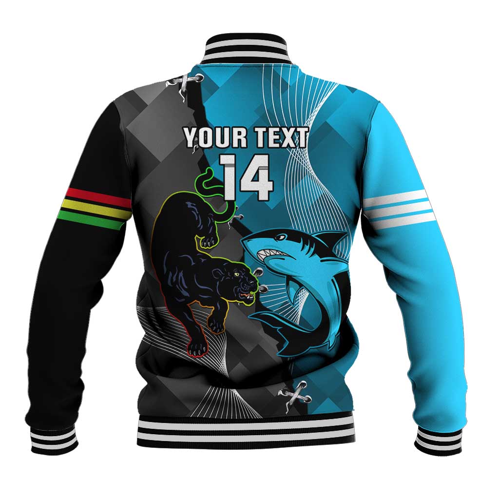 Custom NRL Panthers And Sharks Rugby 2024 Baseball Jacket Go Champions Dynamic Version