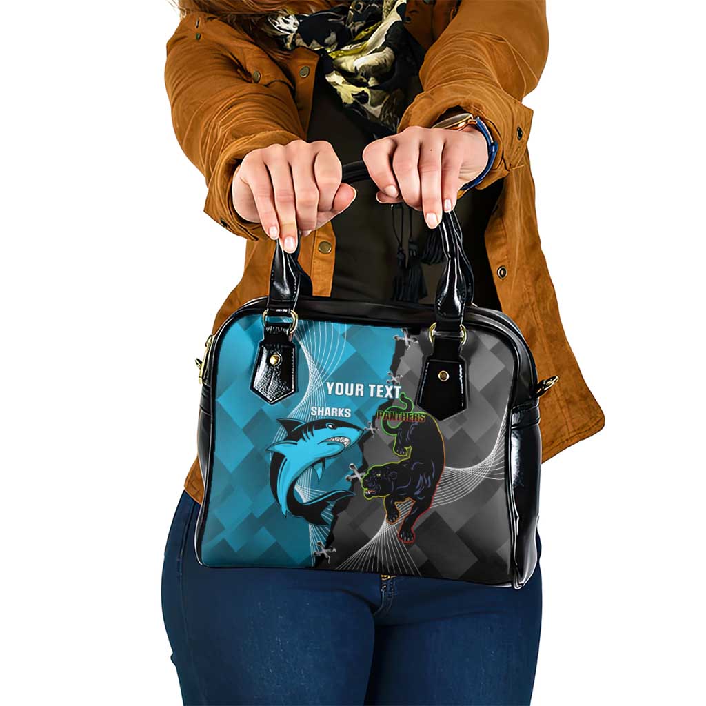 Custom NRL Panthers And Sharks Rugby 2024 Shoulder Handbag Go Champions Dynamic Version