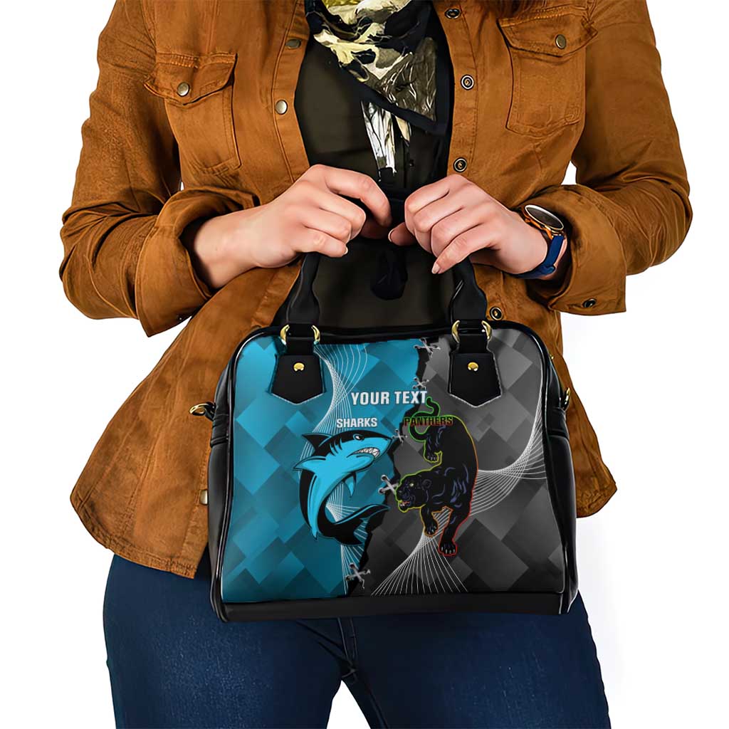 Custom NRL Panthers And Sharks Rugby 2024 Shoulder Handbag Go Champions Dynamic Version