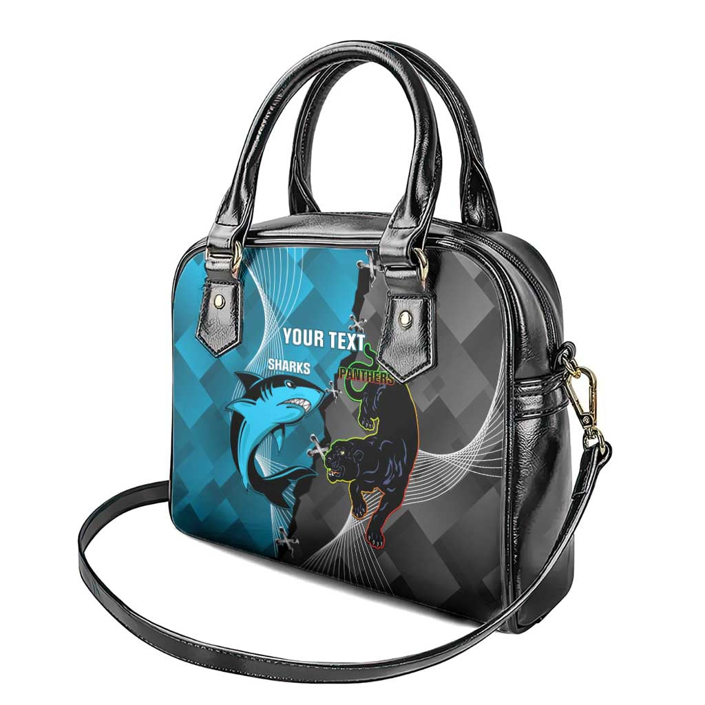 Custom NRL Panthers And Sharks Rugby 2024 Shoulder Handbag Go Champions Dynamic Version