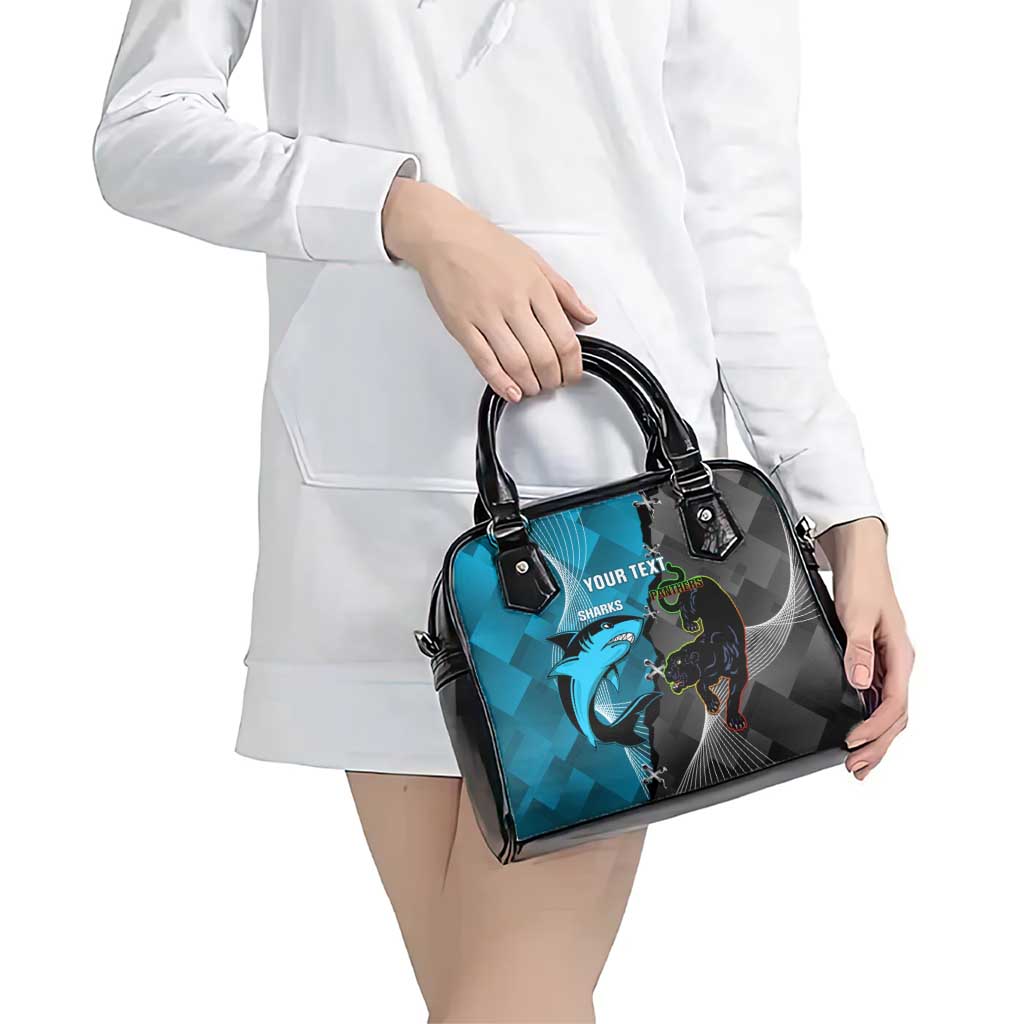 Custom NRL Panthers And Sharks Rugby 2024 Shoulder Handbag Go Champions Dynamic Version