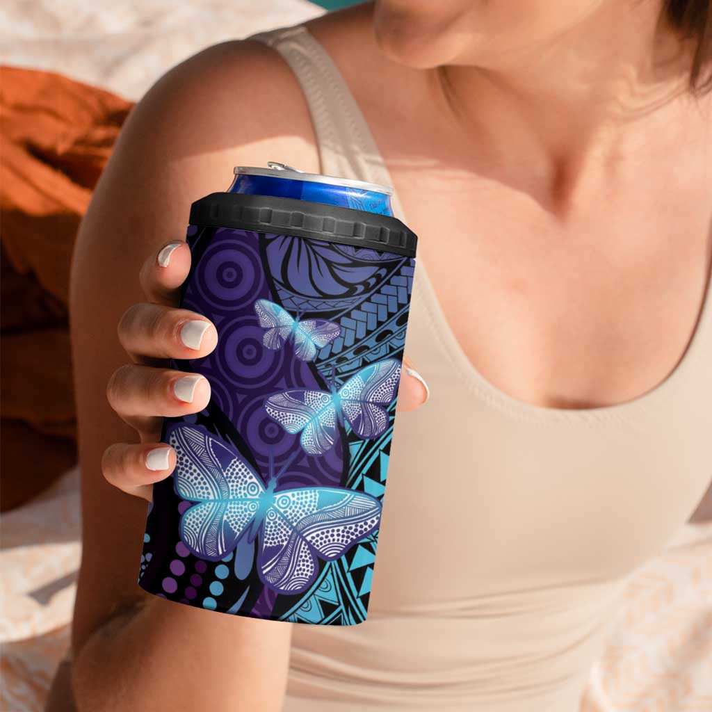 You Matter Suicide Prevention Awareness 4 in 1 Can Cooler Tumbler Butterfly Aboriginal Mix Polynesian Pattern