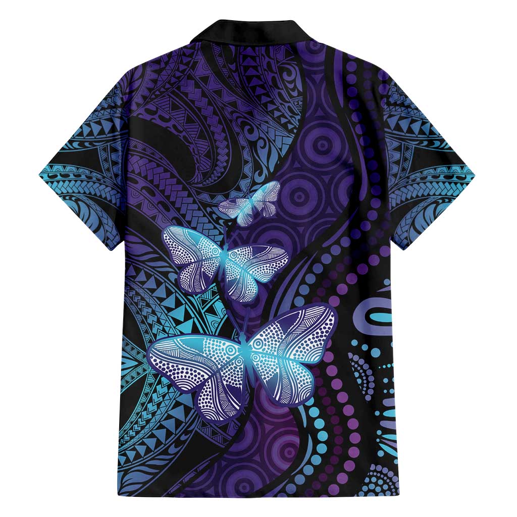 You Matter Suicide Prevention Awareness Family Matching Long Sleeve Bodycon Dress and Hawaiian Shirt Butterfly Aboriginal Mix Polynesian Pattern