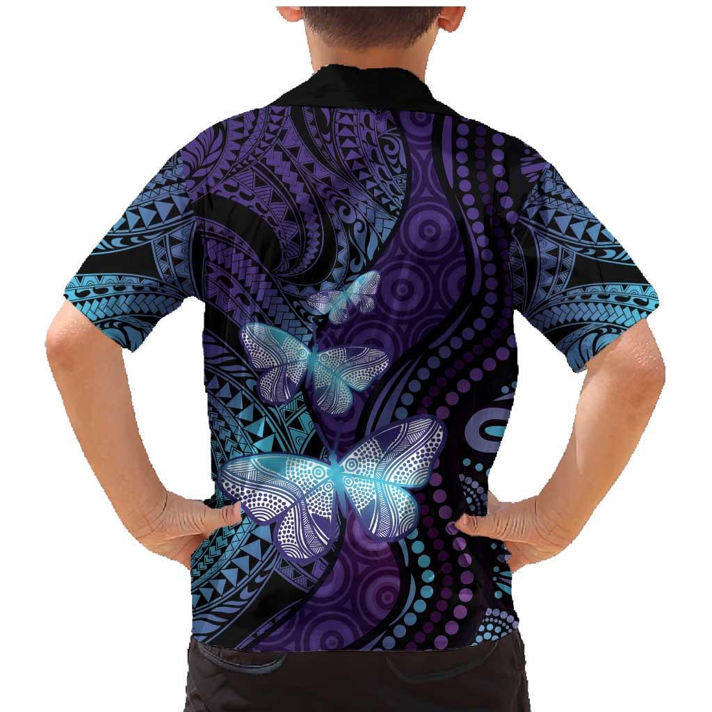 You Matter Suicide Prevention Awareness Family Matching Mermaid Dress and Hawaiian Shirt Butterfly Aboriginal Mix Polynesian Pattern