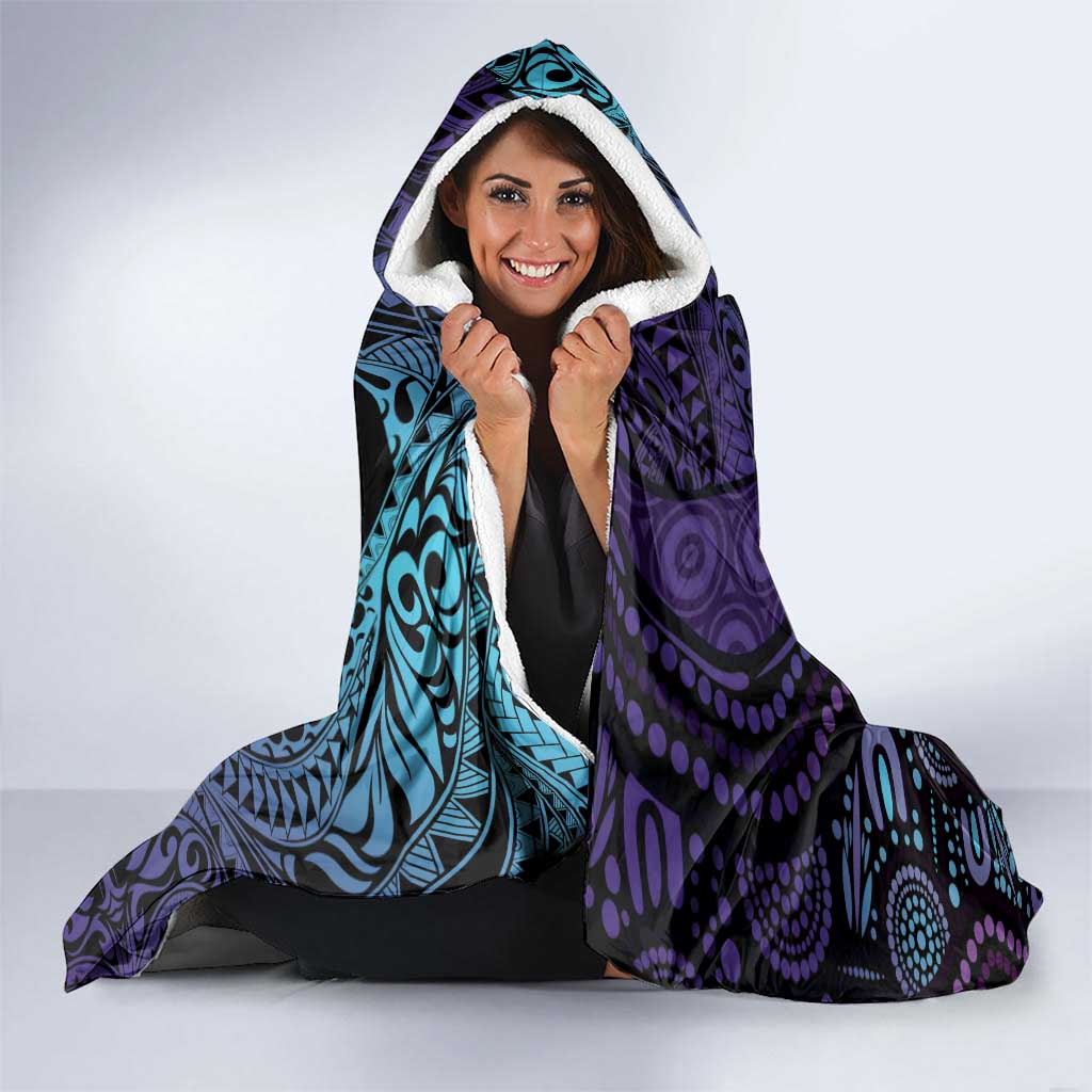 You Matter Suicide Prevention Awareness Hooded Blanket Butterfly Aboriginal Mix Polynesian Pattern