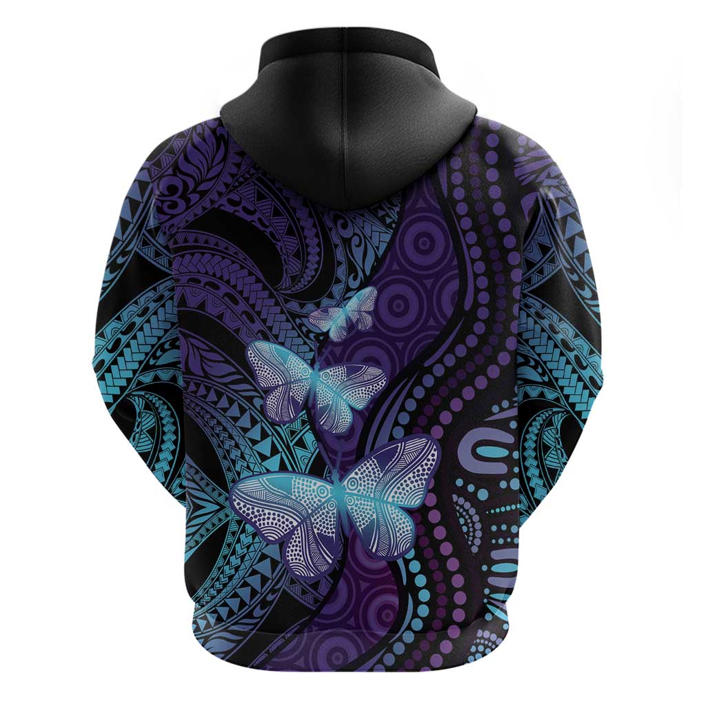 You Matter Suicide Prevention Awareness Hoodie Butterfly Aboriginal Mix Polynesian Pattern