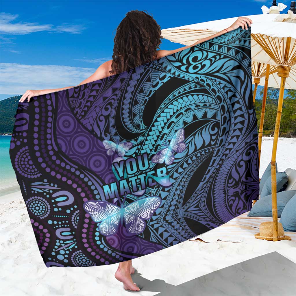 You Matter Suicide Prevention Awareness Sarong Butterfly Aboriginal Mix Polynesian Pattern