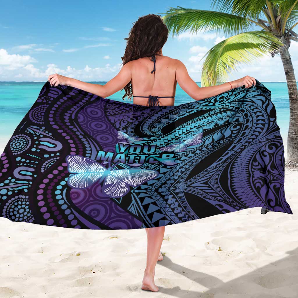 You Matter Suicide Prevention Awareness Sarong Butterfly Aboriginal Mix Polynesian Pattern