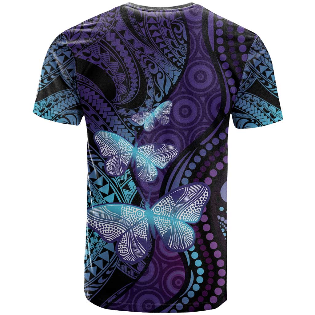 You Matter Suicide Prevention Awareness T Shirt Butterfly Aboriginal Mix Polynesian Pattern