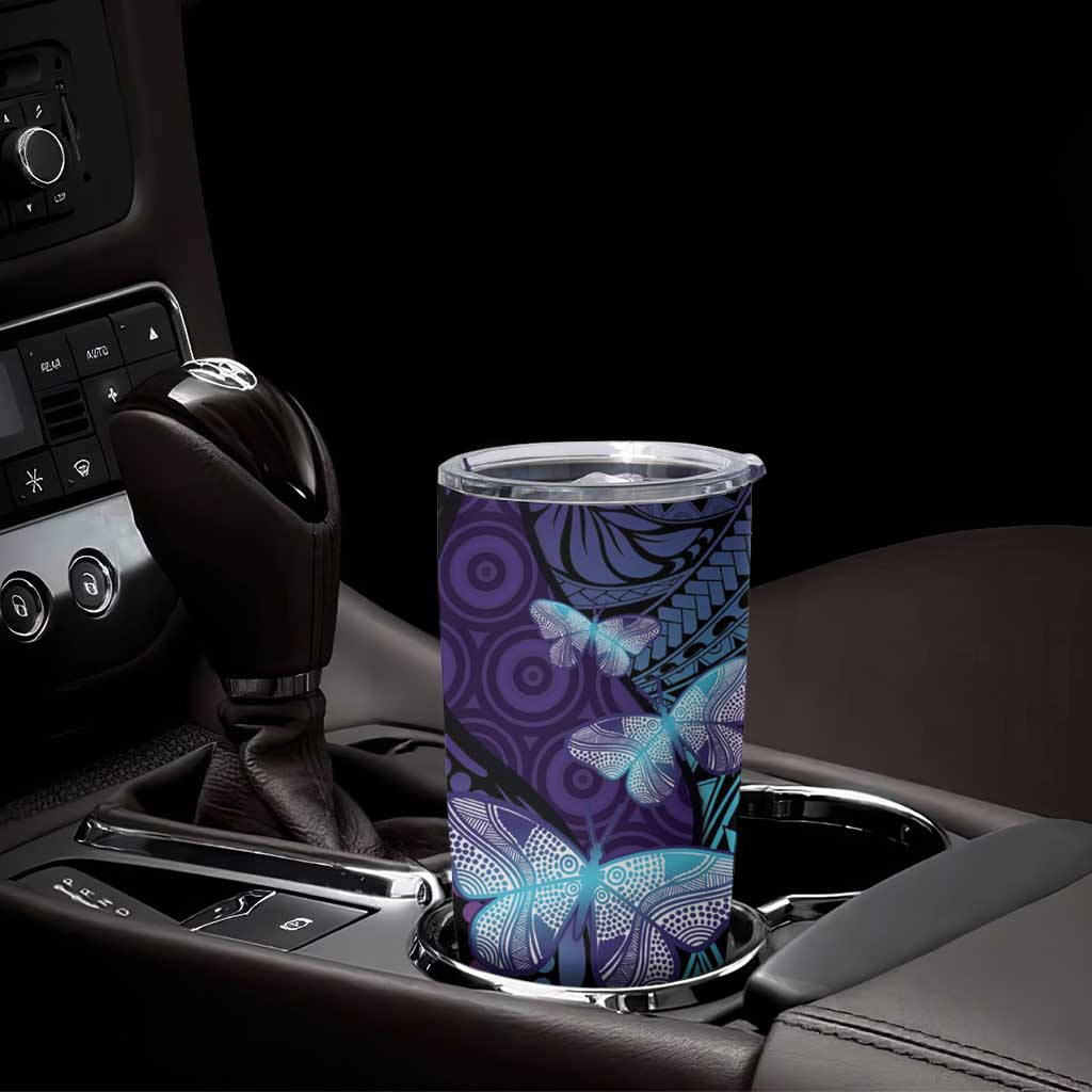 You Matter Suicide Prevention Awareness Tumbler Cup Butterfly Aboriginal Mix Polynesian Pattern