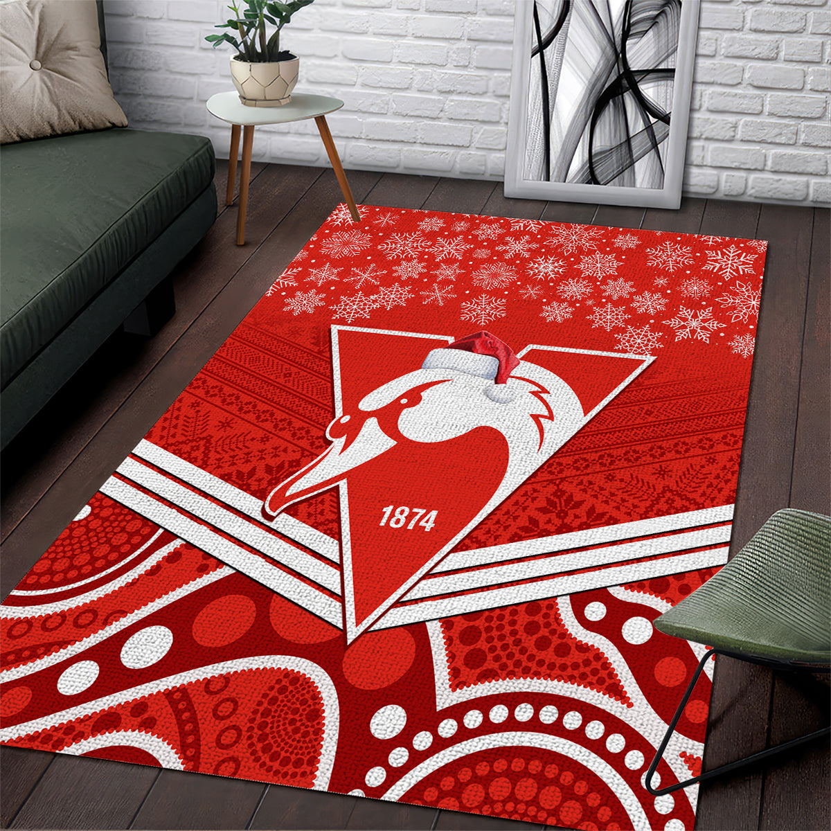 personalised-swans-football-christmas-area-rug-merry-xmas-2023-mix-aboriginal-art