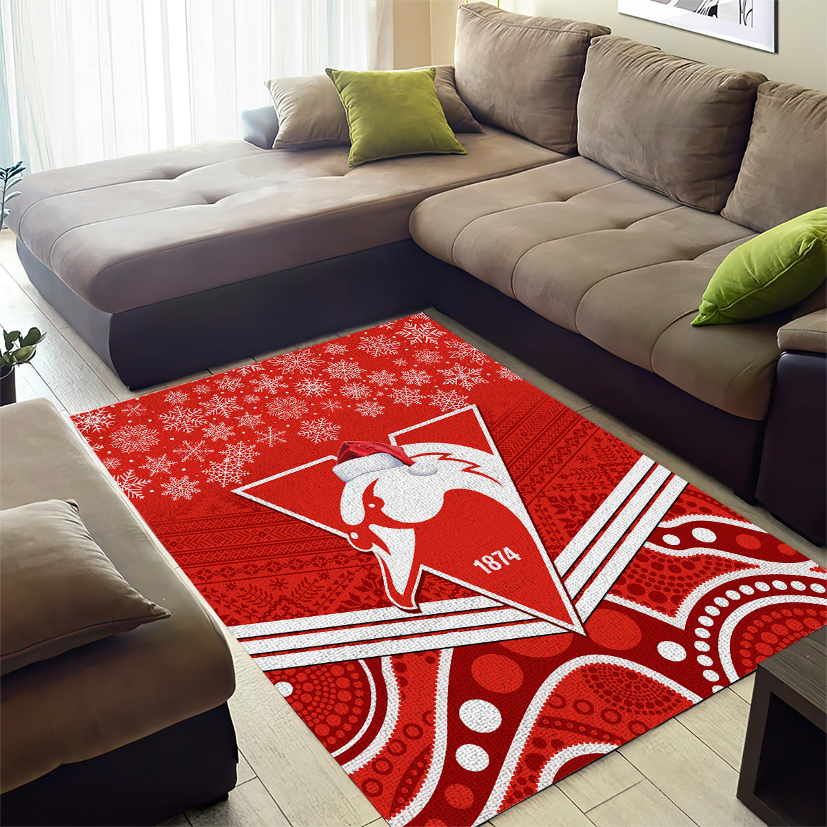 personalised-swans-football-christmas-area-rug-merry-xmas-2023-mix-aboriginal-art