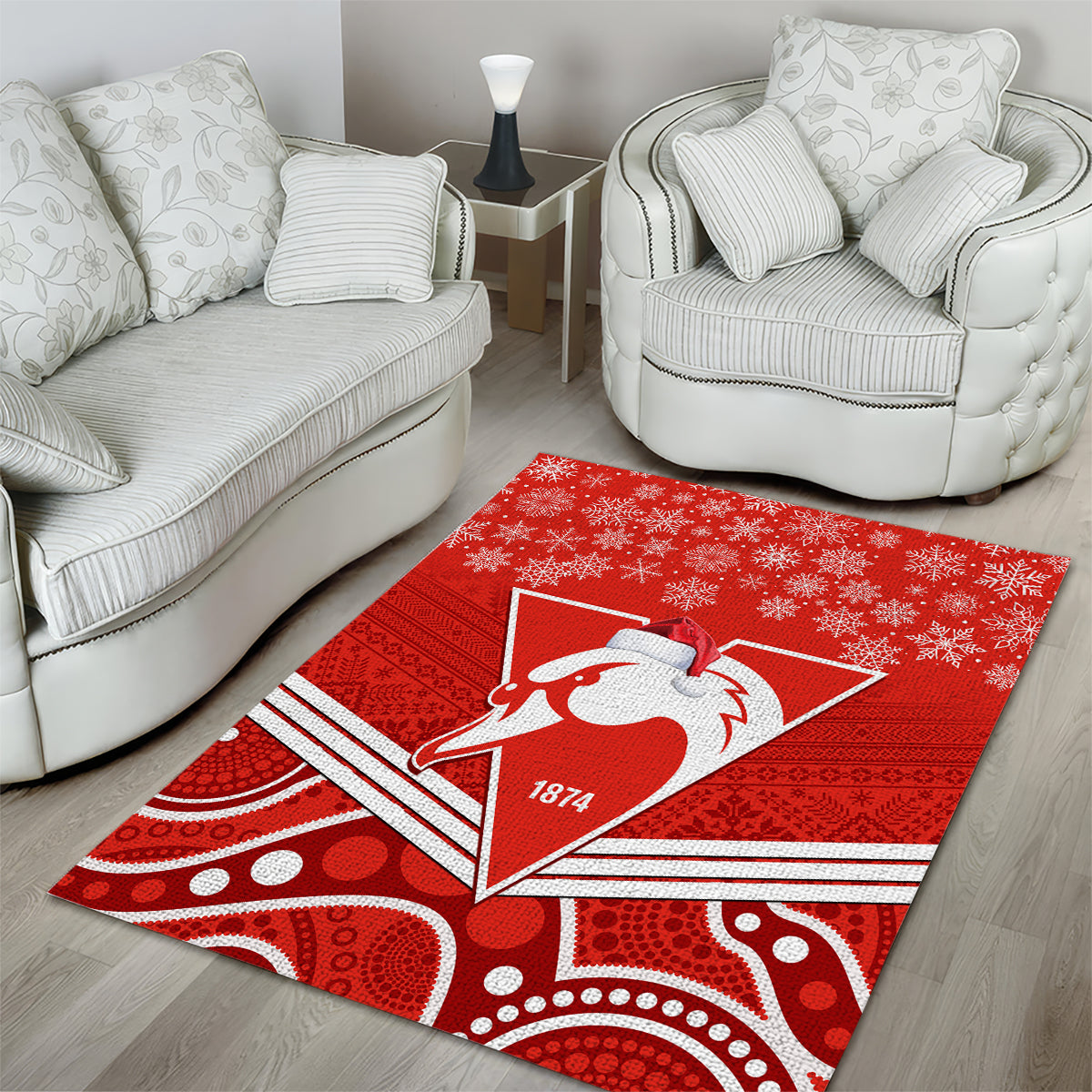 personalised-swans-football-christmas-area-rug-merry-xmas-2023-mix-aboriginal-art