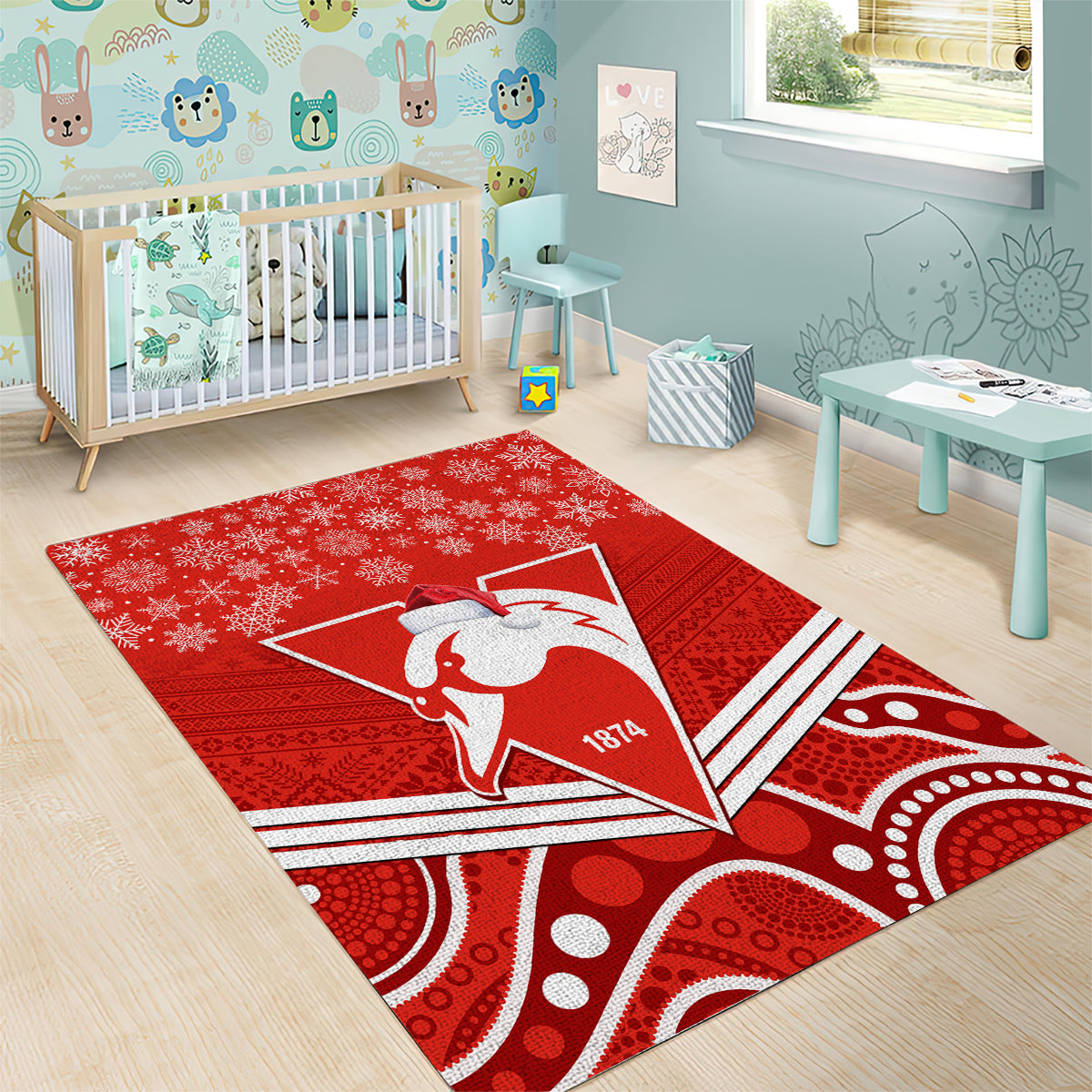 personalised-swans-football-christmas-area-rug-merry-xmas-2023-mix-aboriginal-art