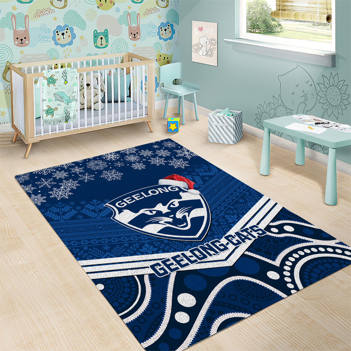 custom-geelong-football-christmas-area-rug-merry-xmas-2023-mix-aboriginal-art