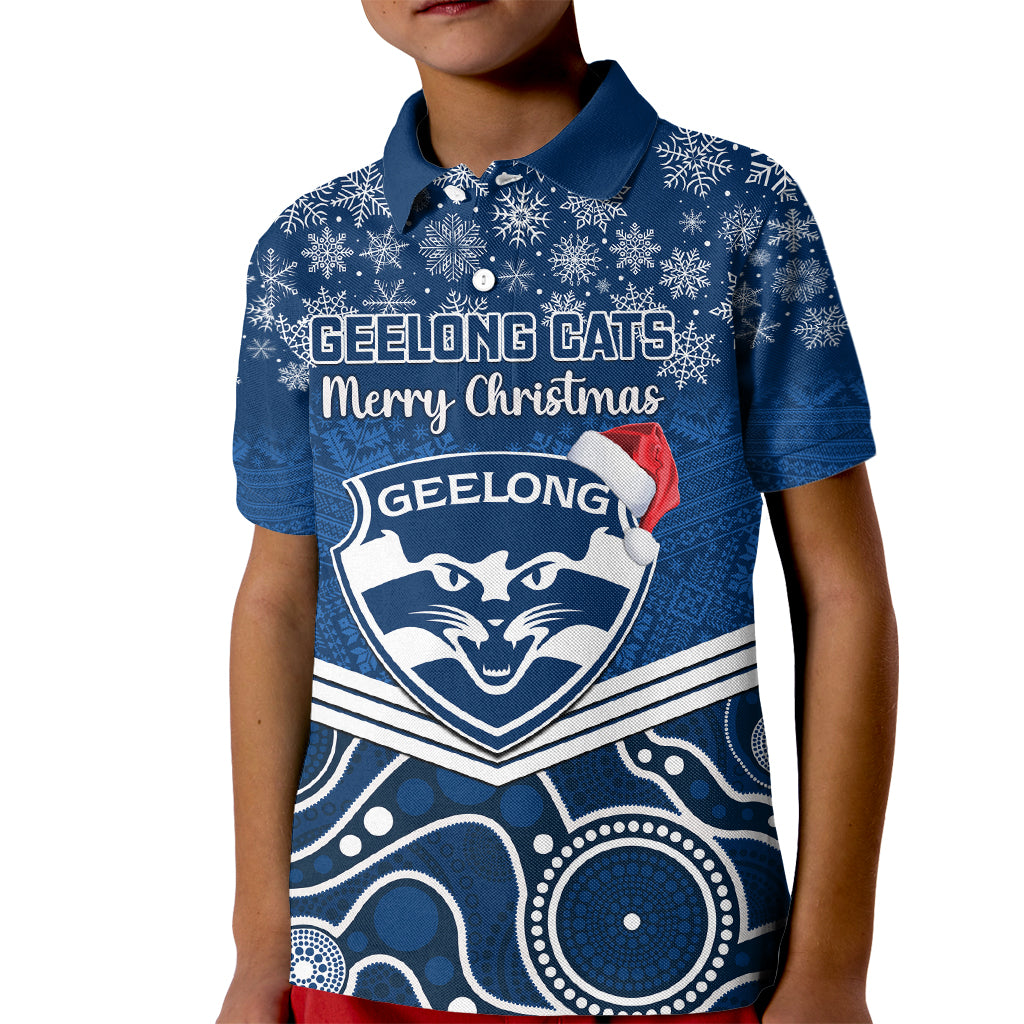 custom-geelong-football-christmas-kid-polo-shirt-merry-xmas-2023-mix-aboriginal-art