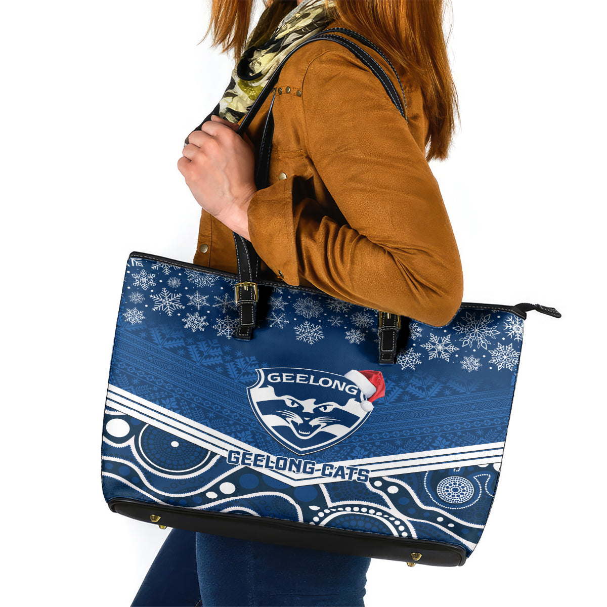 custom-geelong-football-christmas-leather-tote-bag-merry-xmas-2023-mix-aboriginal-art