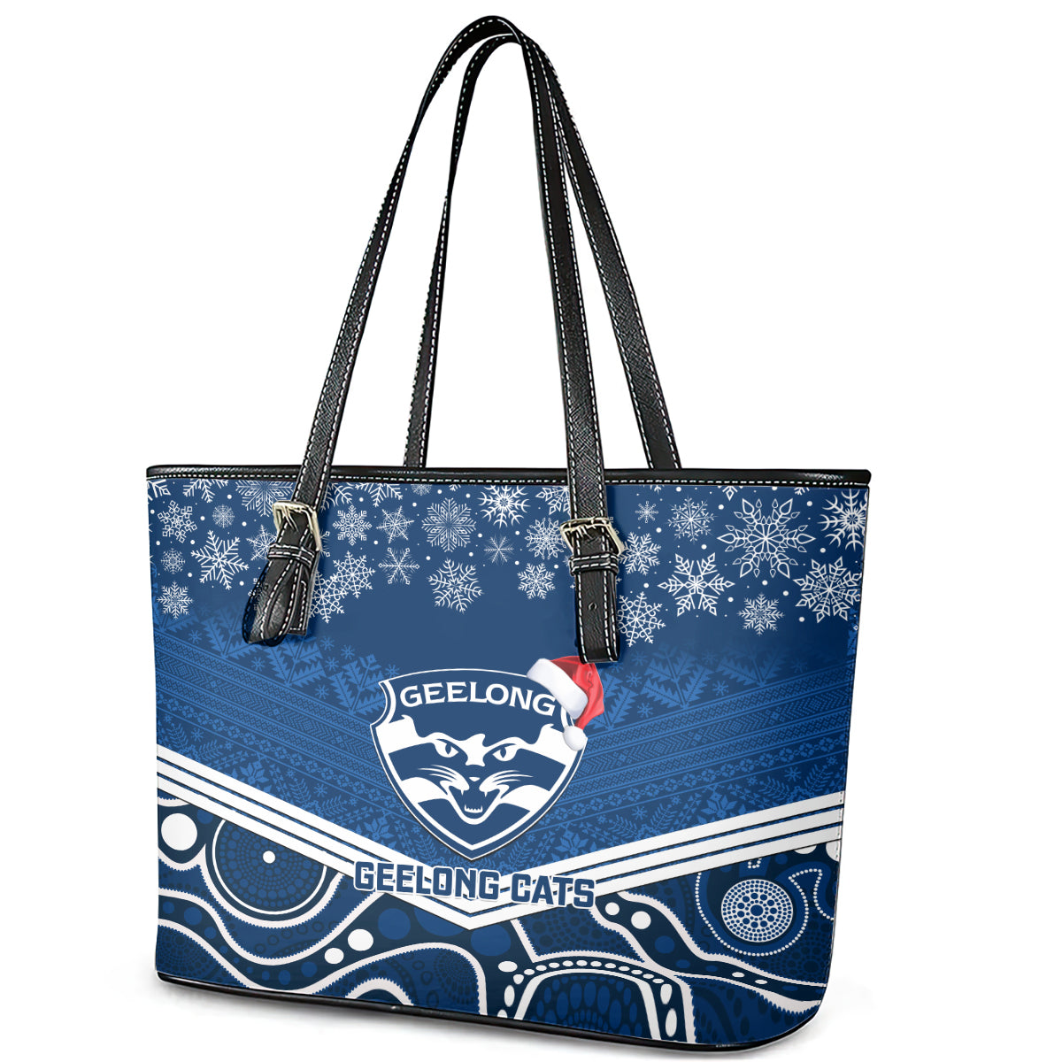 custom-geelong-football-christmas-leather-tote-bag-merry-xmas-2023-mix-aboriginal-art