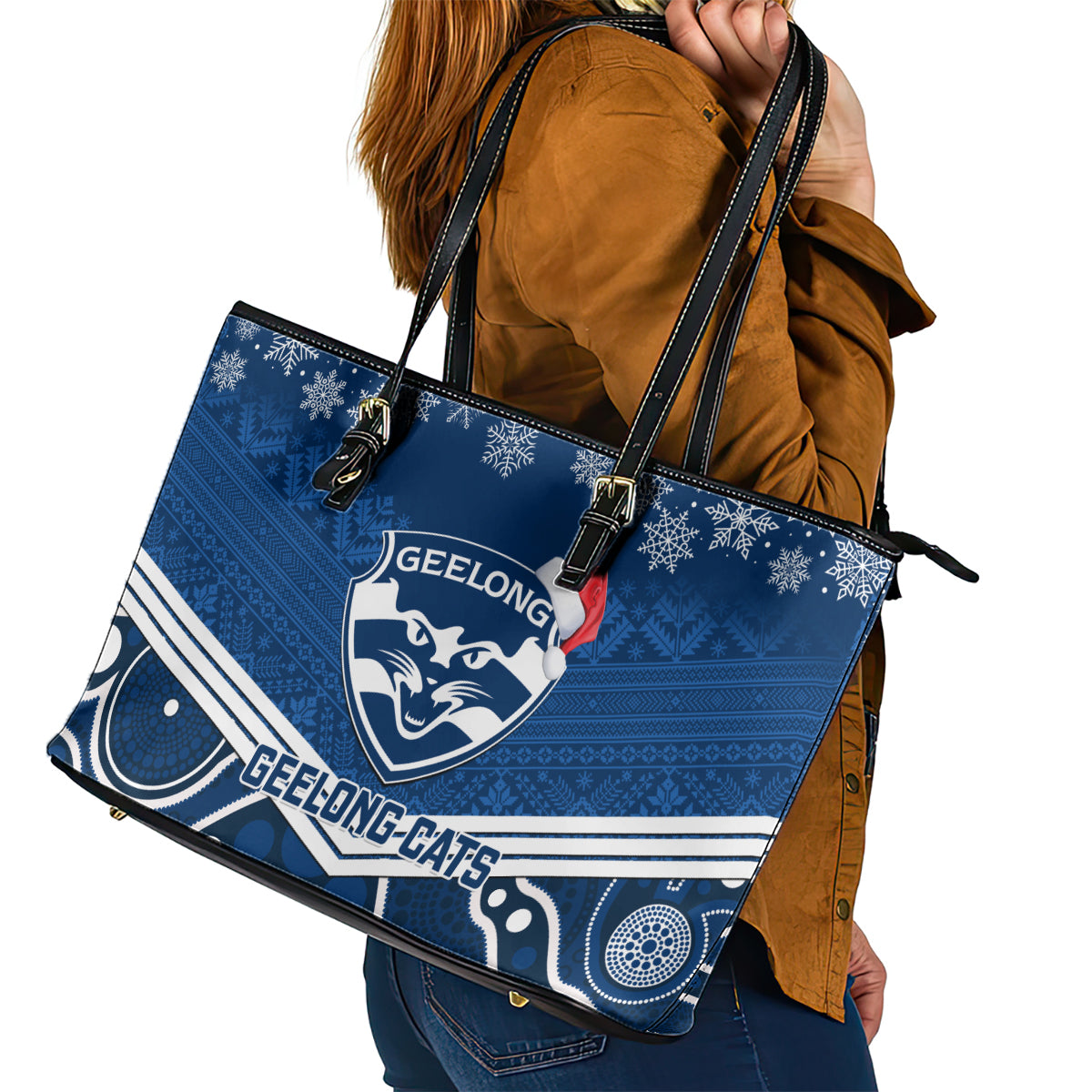 custom-geelong-football-christmas-leather-tote-bag-merry-xmas-2023-mix-aboriginal-art