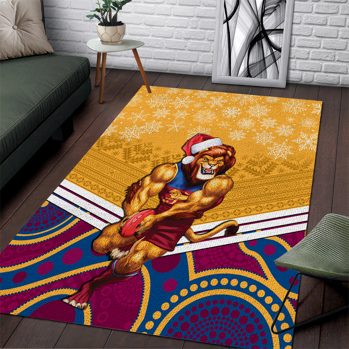 custom-brisbane-lions-football-christmas-area-rug-merry-xmas-2023-mix-aboriginal-art