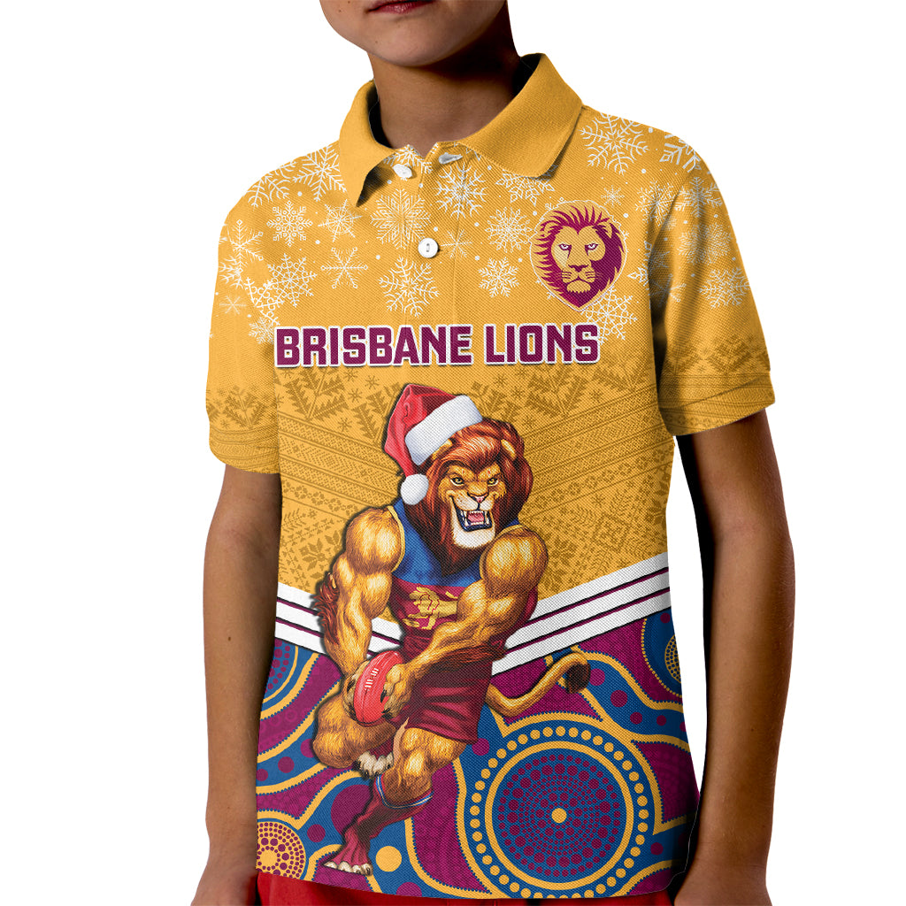 custom-brisbane-lions-football-christmas-kid-polo-shirt-merry-xmas-2023-mix-aboriginal-art