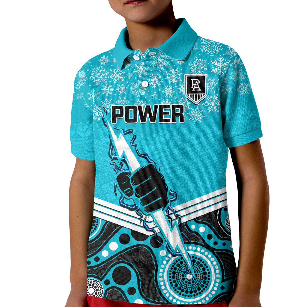 custom-port-adelaide-football-christmas-kid-polo-shirt-merry-xmas-2023-mix-aboriginal-art