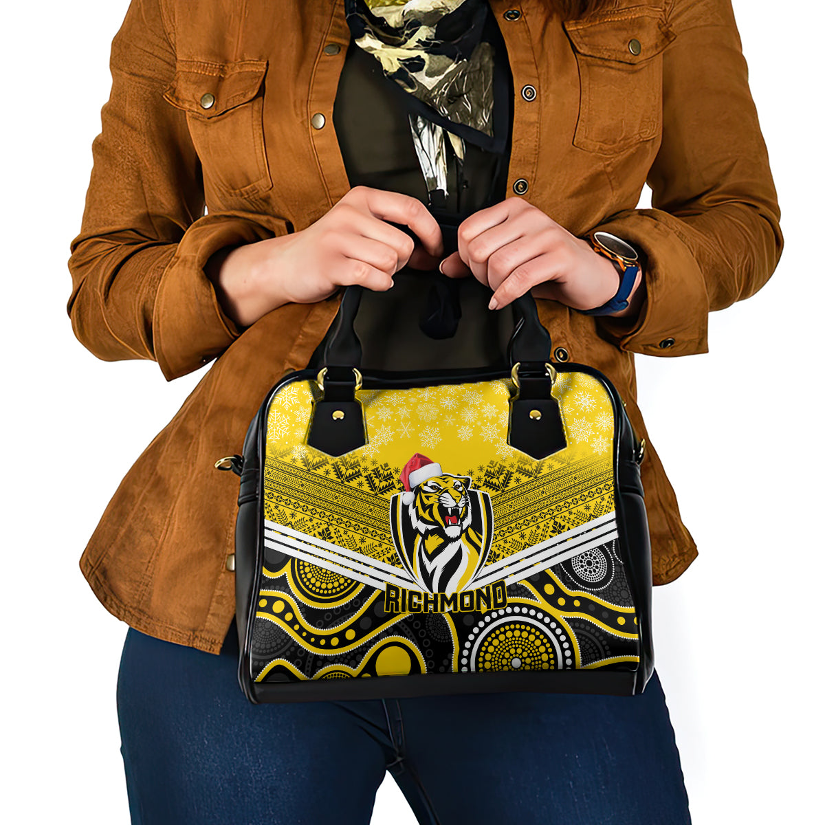 custom-richmond-football-christmas-shoulder-handbag-merry-xmas-2023-mix-aboriginal-art