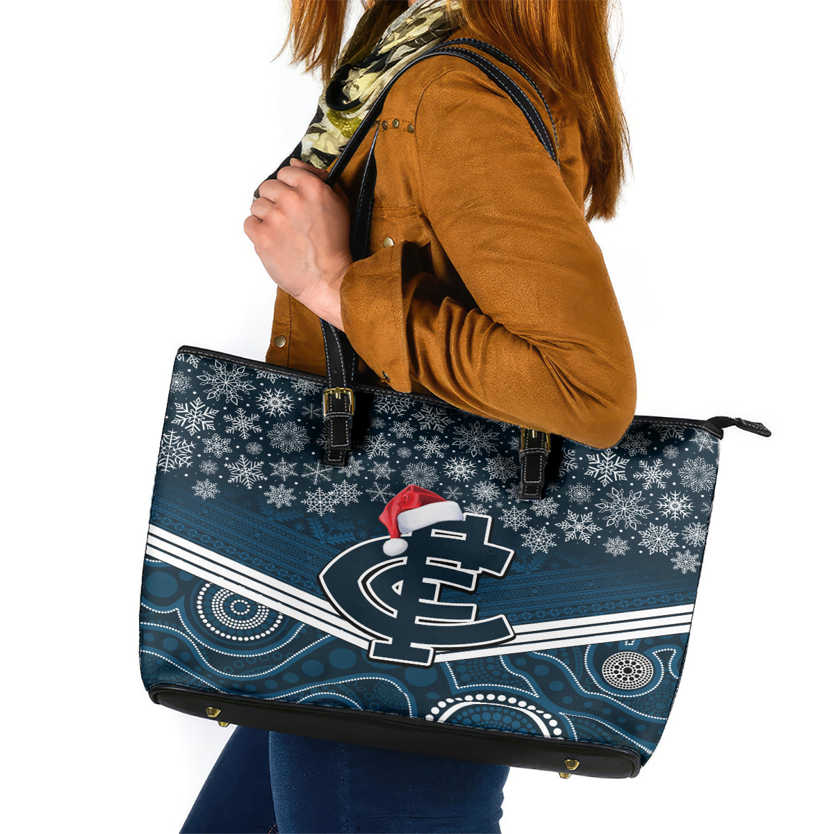 custom-blues-football-christmas-leather-tote-bag-merry-xmas-2023-mix-aboriginal-art