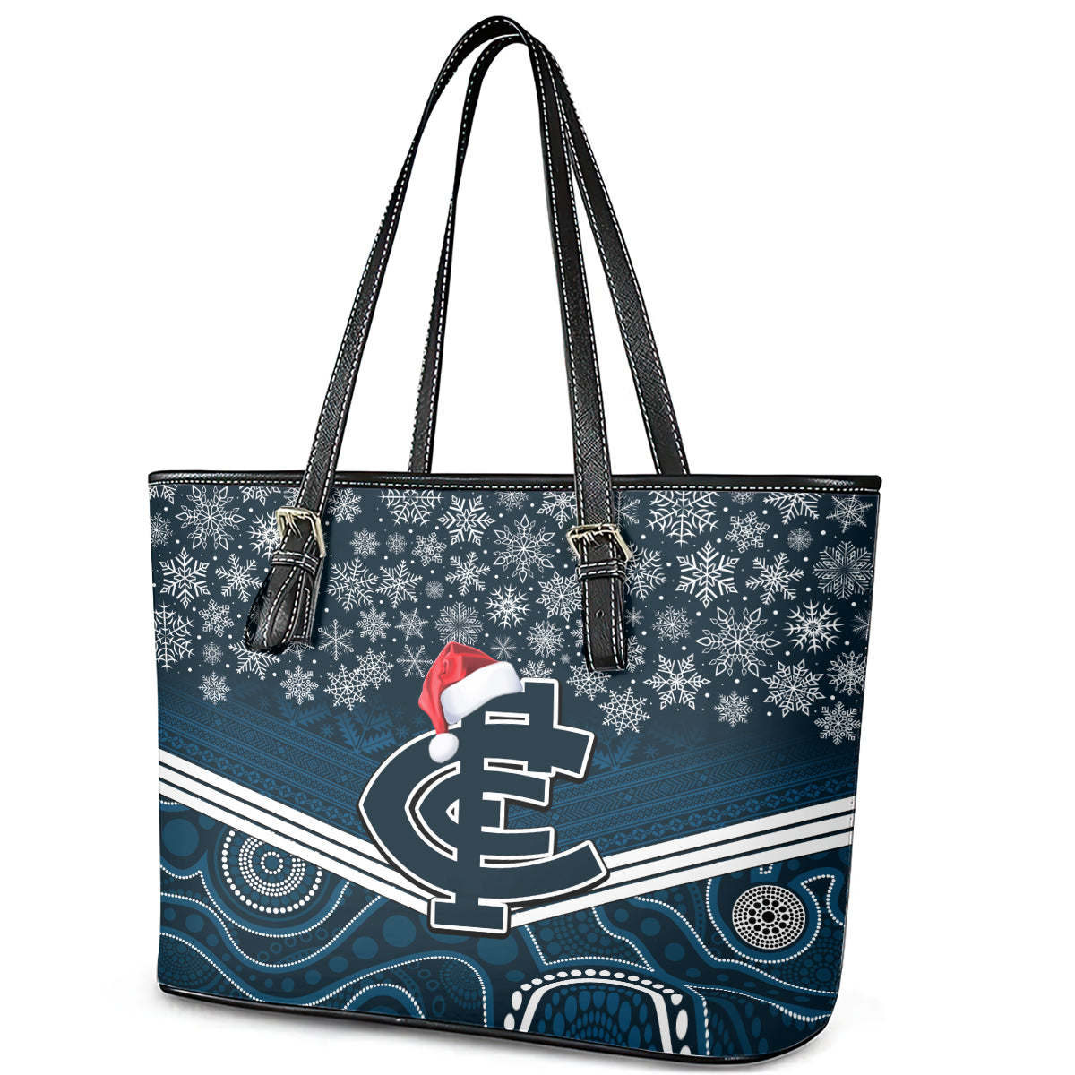 custom-blues-football-christmas-leather-tote-bag-merry-xmas-2023-mix-aboriginal-art