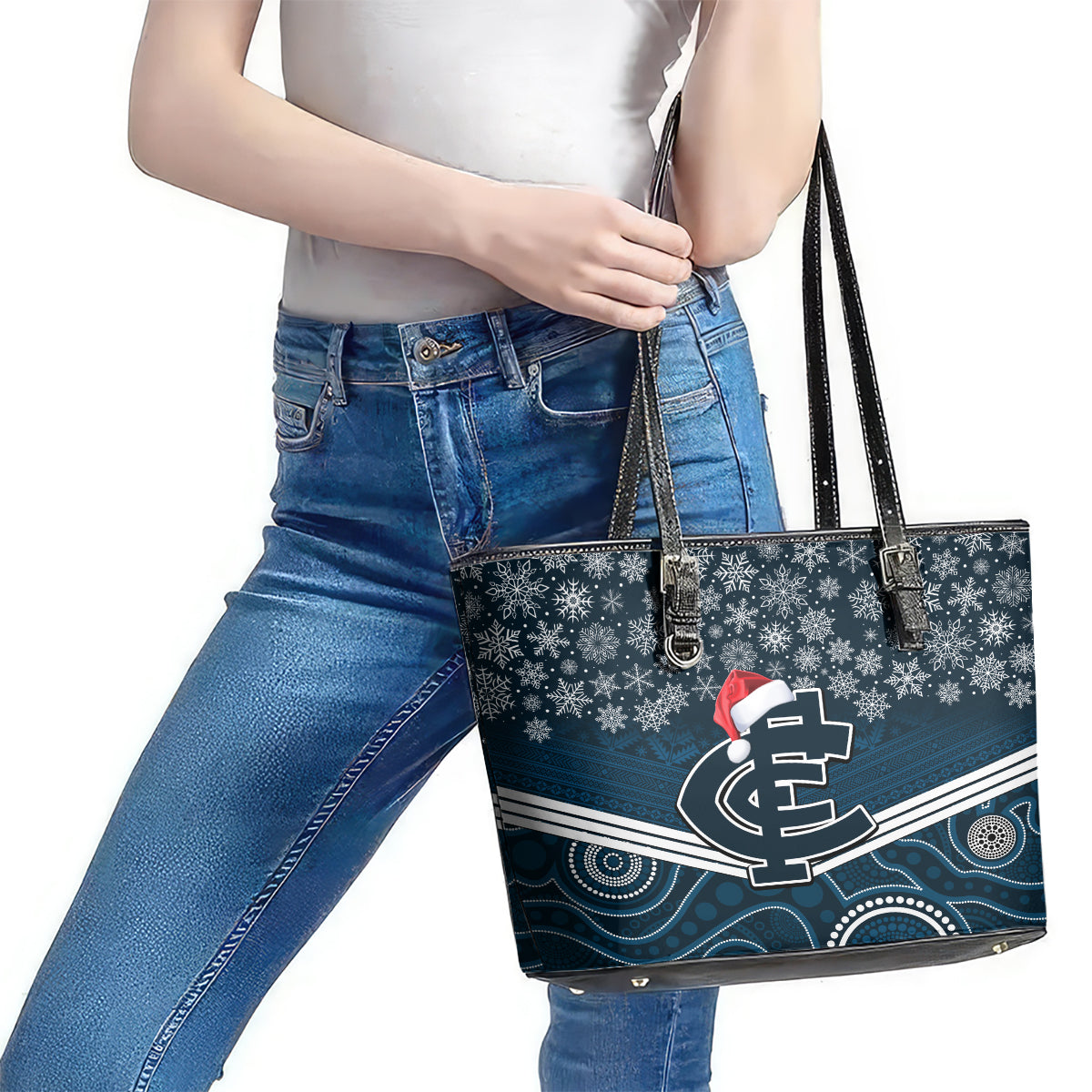 custom-blues-football-christmas-leather-tote-bag-merry-xmas-2023-mix-aboriginal-art