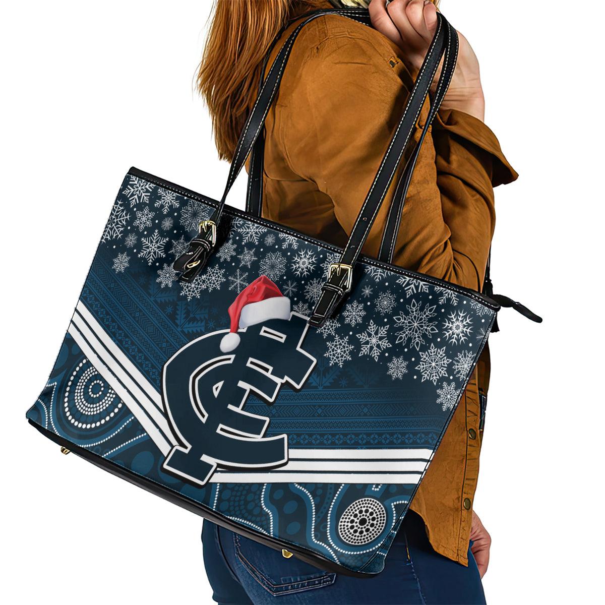 custom-blues-football-christmas-leather-tote-bag-merry-xmas-2023-mix-aboriginal-art