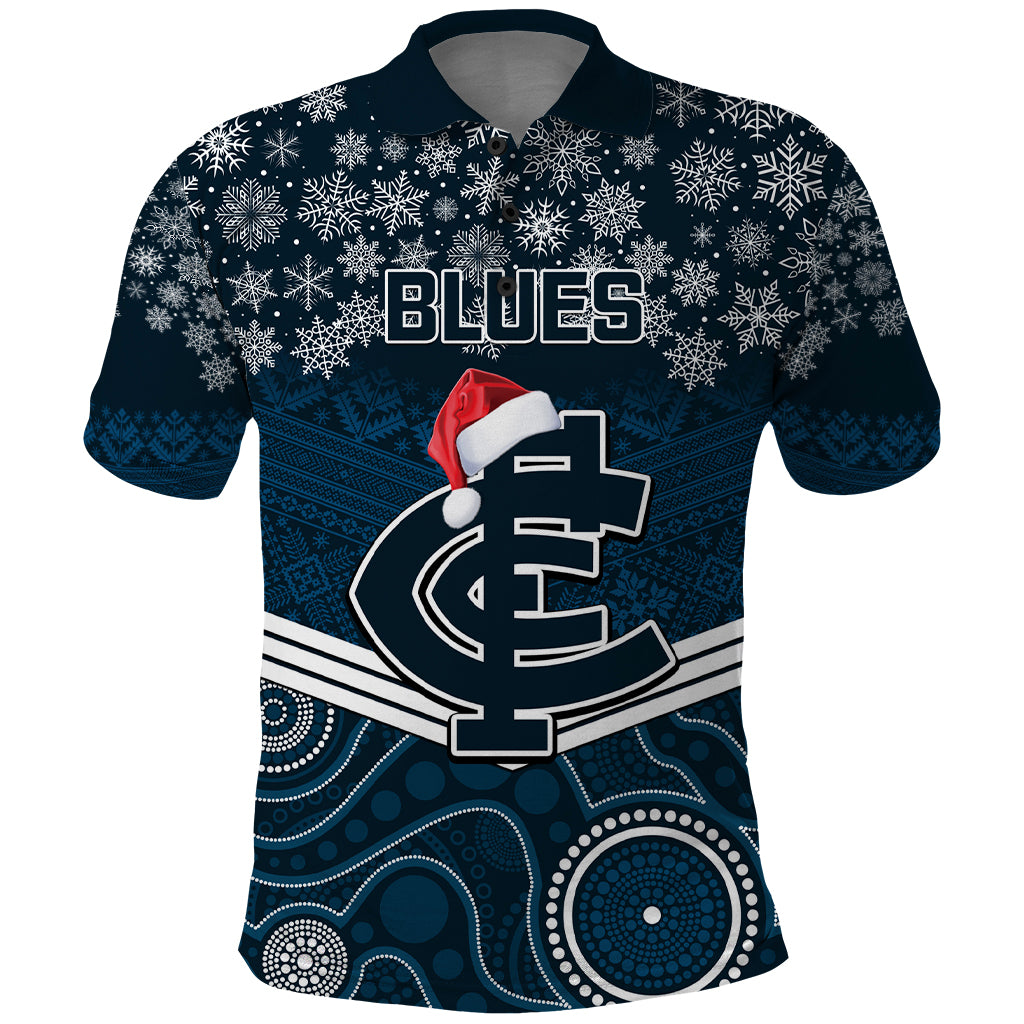 custom-blues-football-christmas-polo-shirt-merry-xmas-2023-mix-aboriginal-art