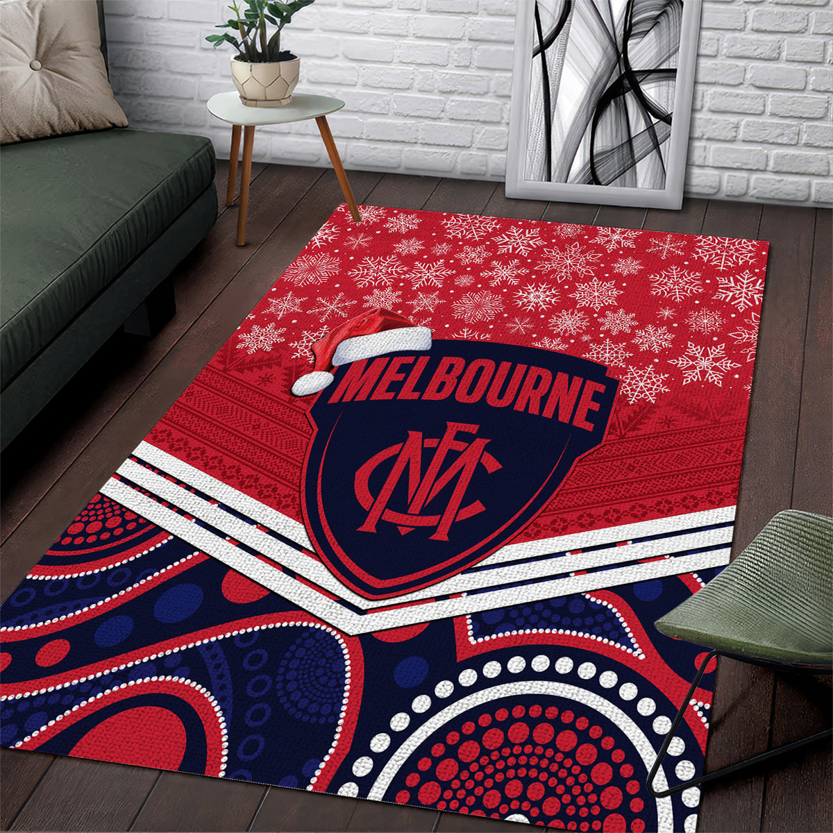 custom-melbourne-football-christmas-area-rug-merry-xmas-2023-mix-aboriginal-art