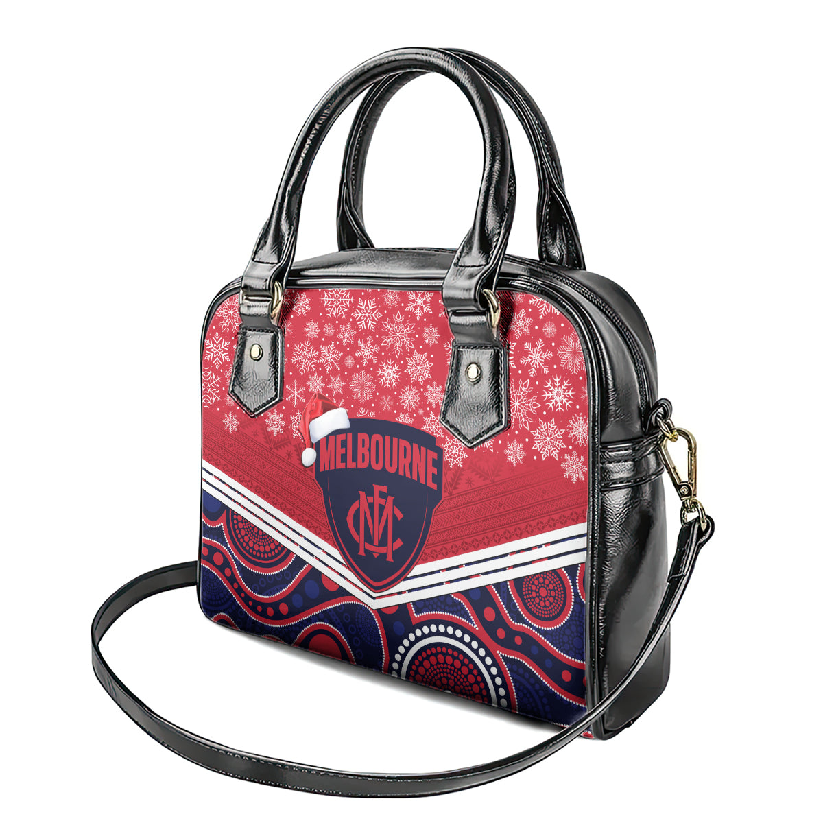 custom-melbourne-football-christmas-shoulder-handbag-merry-xmas-2023-mix-aboriginal-art