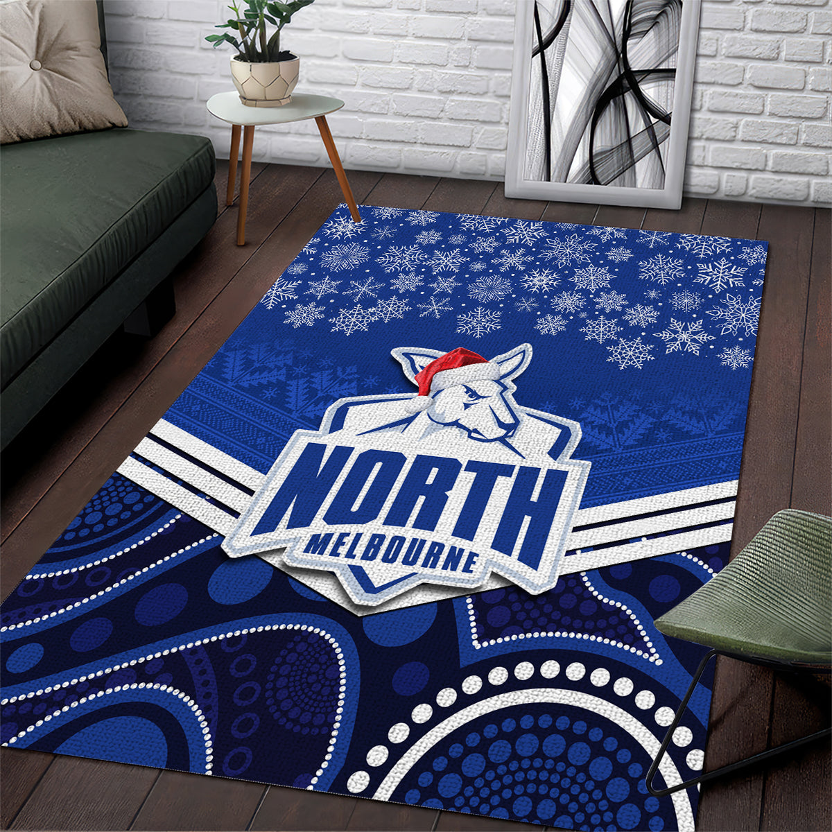 custom-north-melbourne-football-christmas-area-rug-merry-xmas-2023-mix-aboriginal-art