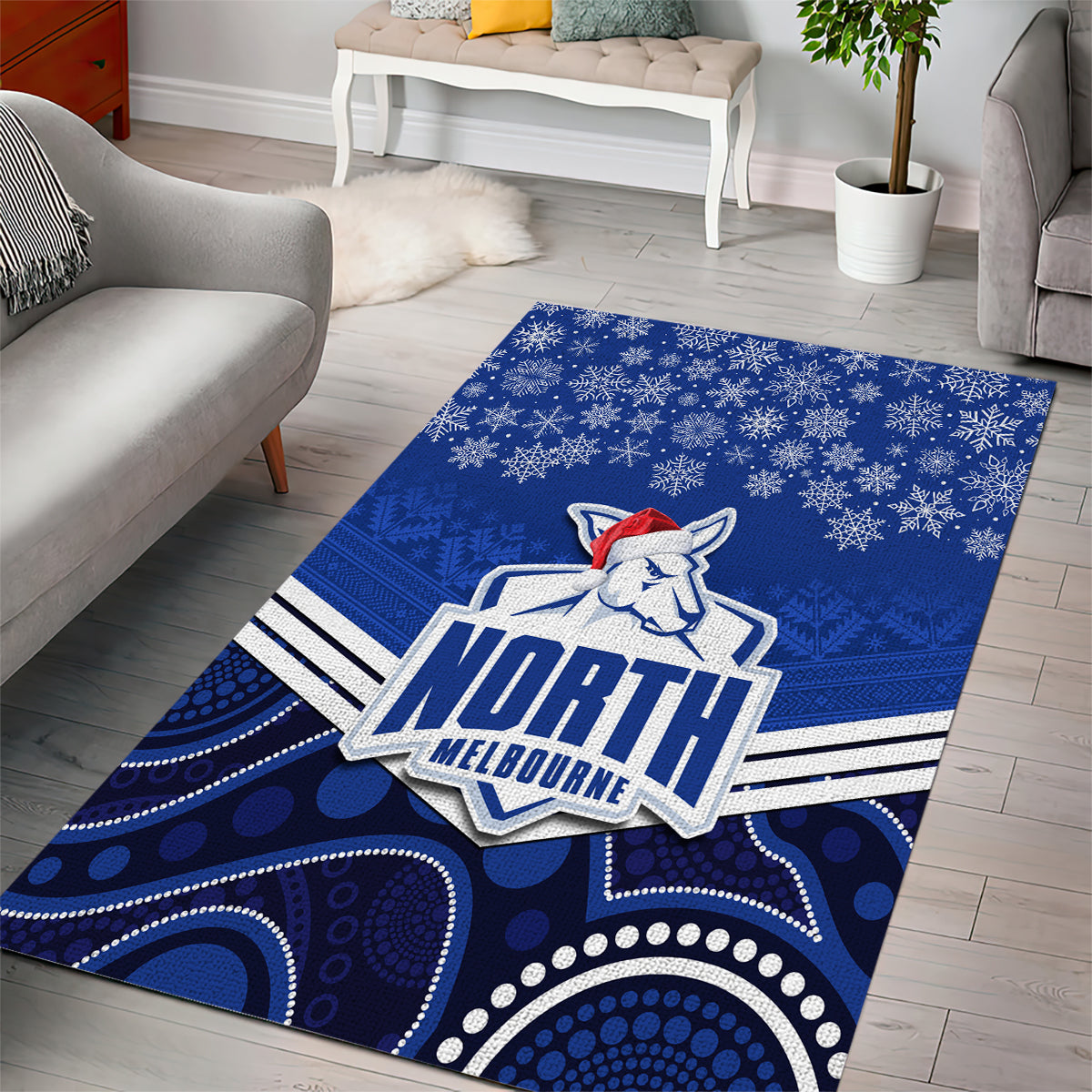 custom-north-melbourne-football-christmas-area-rug-merry-xmas-2023-mix-aboriginal-art